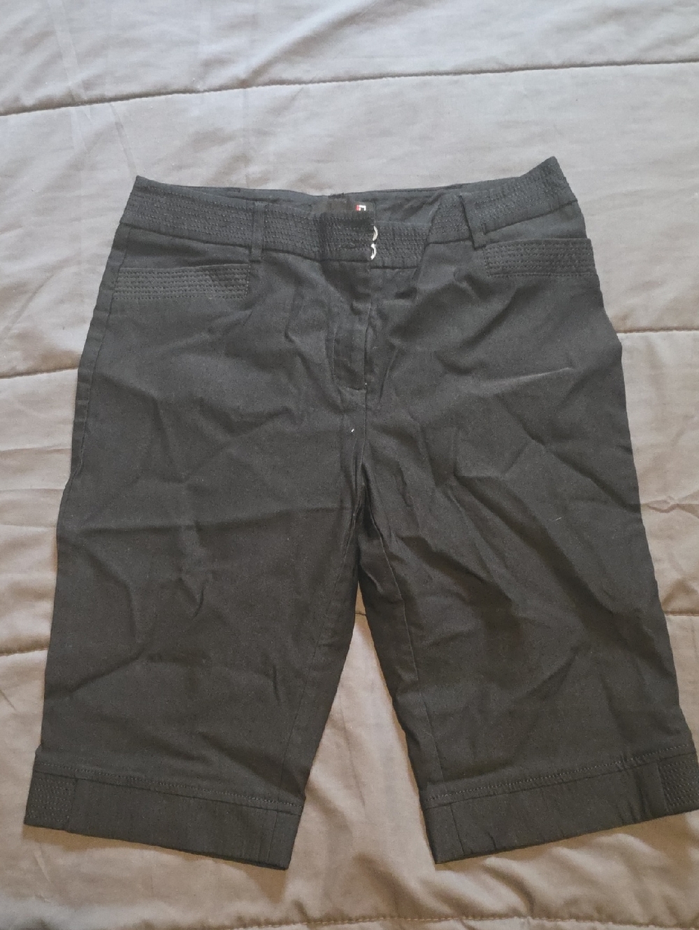 Women's Black Stretch Bermuda Shorts